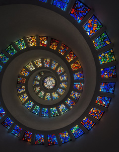 The beautiful Glory Window in the Thanksgiving Tower, Dallas, Texas