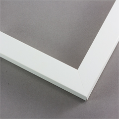 This versatile frame offers a simple statement for any picture. The color is solid true white. It has a dull satin finish and a smooth texture across.