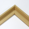 This natural finish deep canvas floater frame features a 1/4" profile and 1" depth. This light wood classic frame is a simple staple that can compliment any artwork.