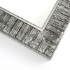This 2 1/4 " Distressed/Aged Silver frame features vertical texture along the profile, with black finish.