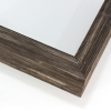 This aged medium stem barnwood style, shadow box frame features a mixture of Dark brown tones of shades, straight edges, and a 1 3/8 " rabbet.