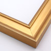 This frame features a deep crown moulding profile finished in gold leaf.  An antique look is achieved with a gentle brushed effect that highlights the corners of the bevelled edges.

2.125 " width and 1.25 " depth: ideal for medium to large images.  Border a fashion photograph or acrylic painting in this stylishly simple frame.