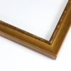 This 1-1/4 " small scoop frame features a distressed gold finish with an ornamental lip. This delicate frame will perfectly accentuate your artwork whilst also adding elegance with its intricate detailing.
