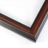This slender frame features a scoop profile, bevelled outer edge and beading on the inner lip.  The walnut wash on the face fades to black on both ends.  

1.5 " width: ideal for small or medium size artworks. The unique mix of rustic and contemporary makes this frame a versatile choice.  Pair with a favourite photograph, painting or giclee print.