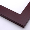 This simple, flat profile frame features a deep mahogany wash with imitation wood grain brushing in black.  The inner and outer edges drop at a straight, 90 degree angle.

2 " width: ideal for medium size images. The smooth style of this solid wood frame makes it suited to a wide variety of photographs, paintings and giclee prints.