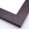 This simple, flat profile frame features a red-based walnut wash that highlights the natural wood grain.  The inner and outer edges drop at a straight, 90 degree angle.

2 " width: ideal for medium size images. The smooth style of this frame makes it suited to a wide variety of photographs, paintings and giclee prints.