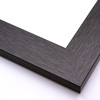 This simple, flat profile frame features a cool charcoal wash with imitation wood grain brushing in black and a pearlized finish.  The inner and outer edges drop at a straight, 90 degree angle.

2 " width: ideal for medium size images. The smooth style of this solid wood frame makes it suited to a wide variety of photographs, paintings and giclee prints.