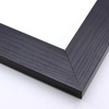 This simple, flat profile frame features a matte black face with imitation wood grain brushing in a deep grey.  The inner and outer edges drop at a straight, 90 degree angle.

2 " width: ideal for medium size images. The smooth style of this solid wood frame makes it suited to a wide variety of photographs, paintings and giclee prints.