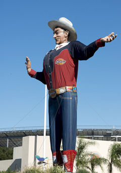 Big Tex, who looms over Dallas' Texas State Fair
