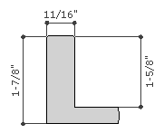 This  gold canvas floater frame has a flat face (almost 3/4 " wide) with golden sides.

1-5/8" rabbet depth: ideal for 1-1/2" to 1-5/8" gallery wrapped canvas of medium or large size. This frame looks equally striking bordering oil or acrylic paint prints and photographic prints.